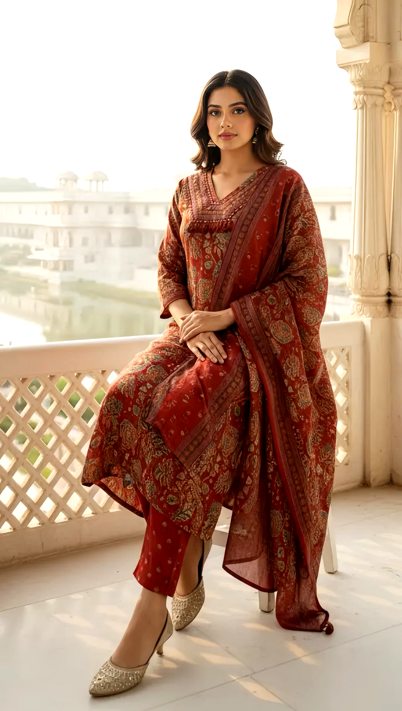 SMRITI PREMIUM COTTON DUPATTA SET HOA0171