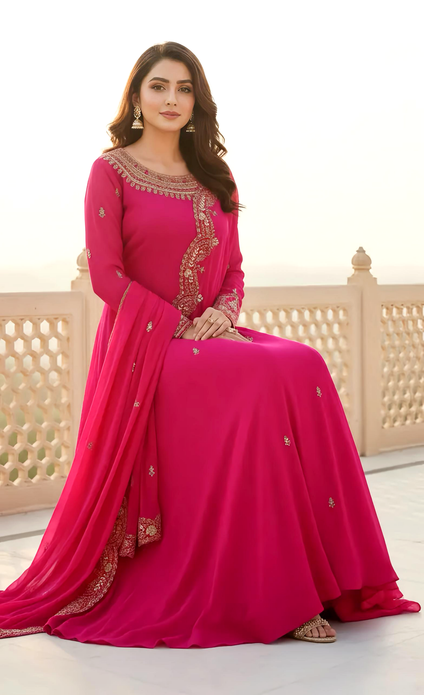 SAHIBA DESIGNER HAND EMBROIDERY GOWN HOA0163