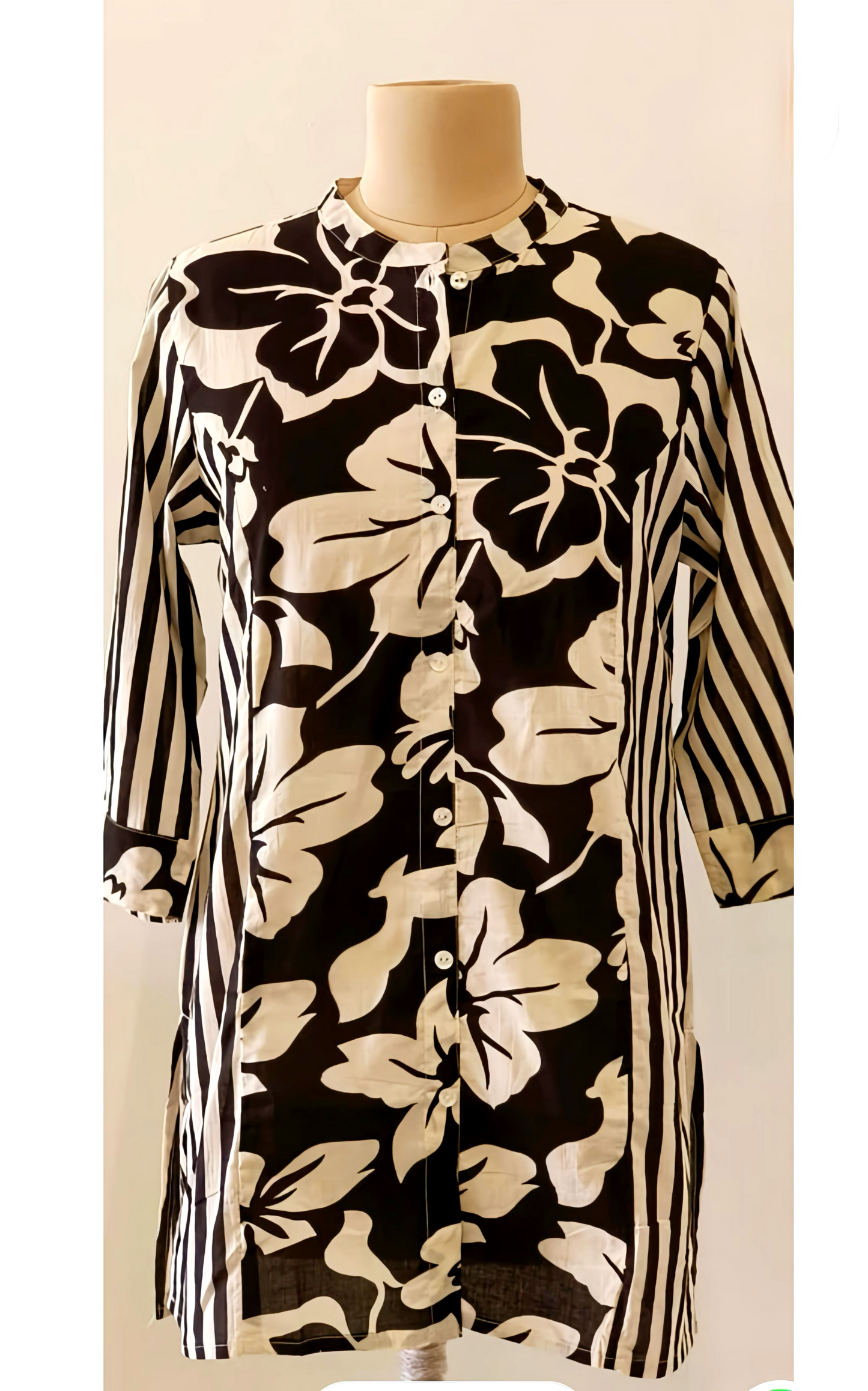 RAINA BLACK AND WHITE CLASSIC SHIRT HOA0203