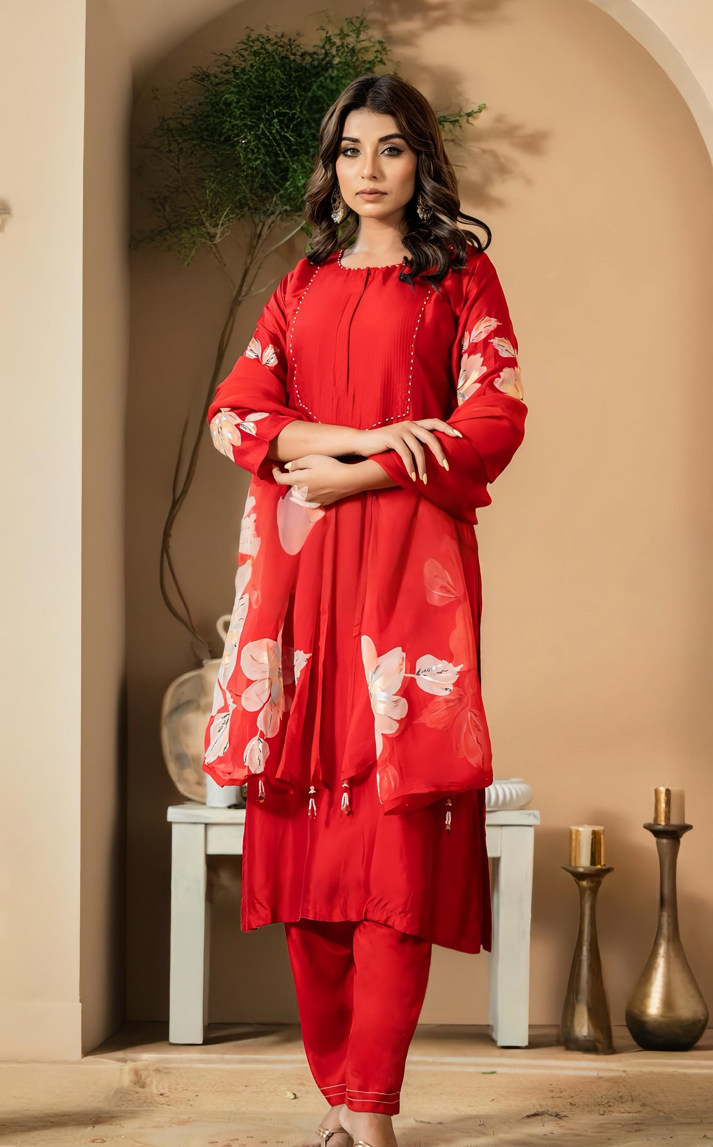 KAREENA KAPOOR INSPIRED PRETTY RED FULL SUIT HOA0100