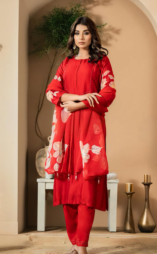 KAREENA KAPOOR INSPIRED PRETTY RED FULL SUIT HOA0100