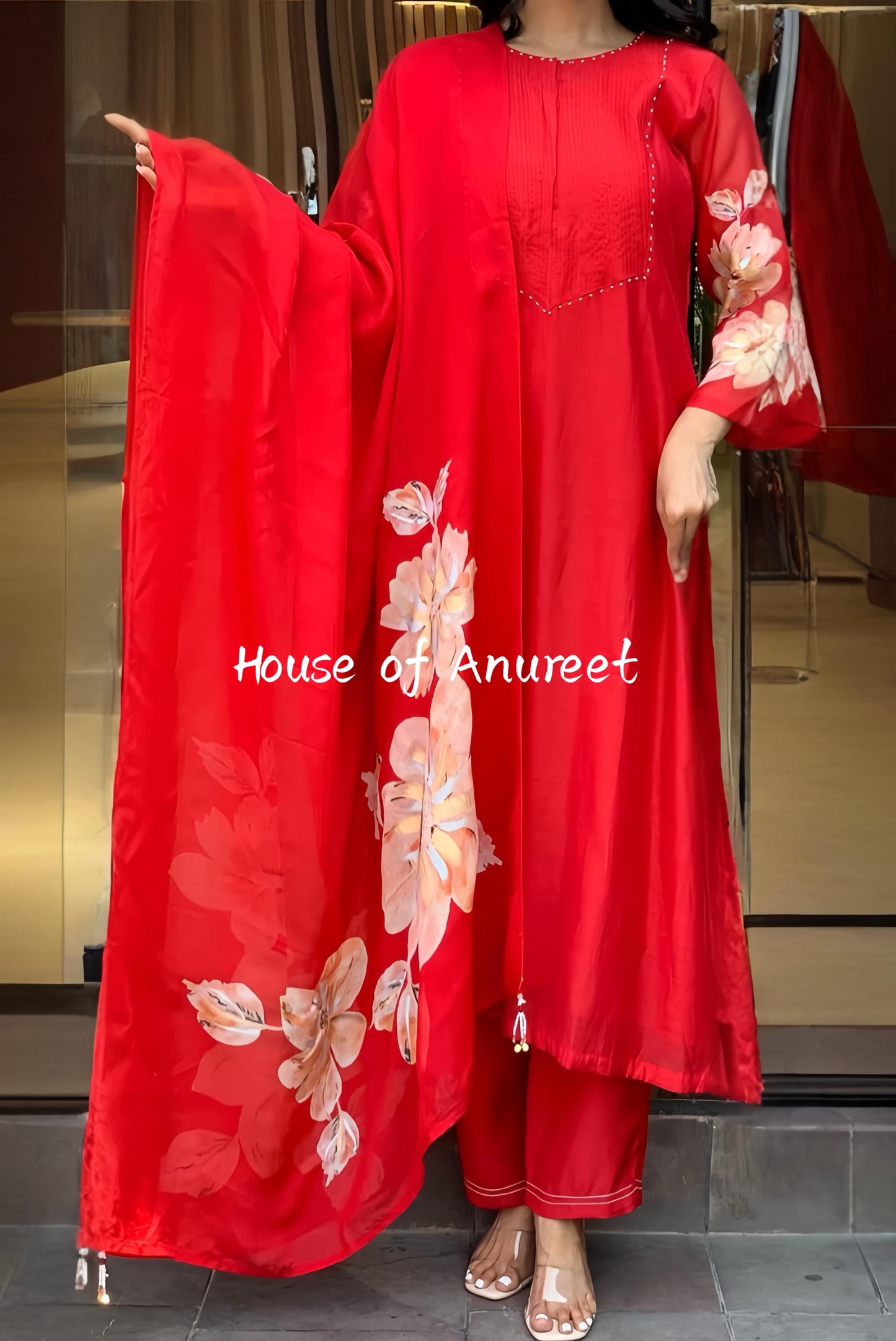 KAREENA KAPOOR INSPIRED PRETTY RED FULL SUIT HOA0100