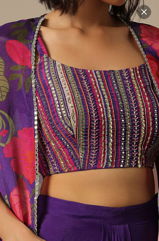 BEACH PARTY OUTFIT WITH PLEATED MERMAID SKIRT HOA0103