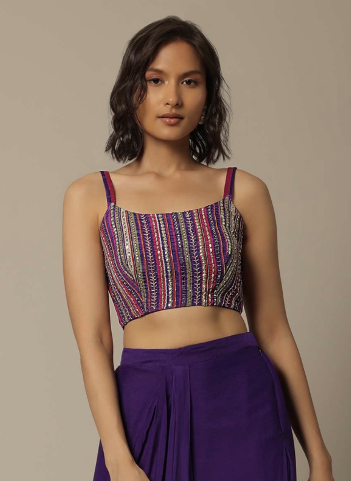 BEACH PARTY OUTFIT WITH PLEATED MERMAID SKIRT HOA0103