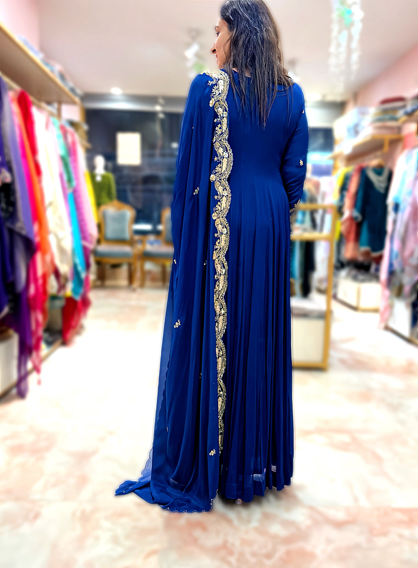 BOUTIQUE HAND EMBROIDERY OXFORD BLUE HOA0112