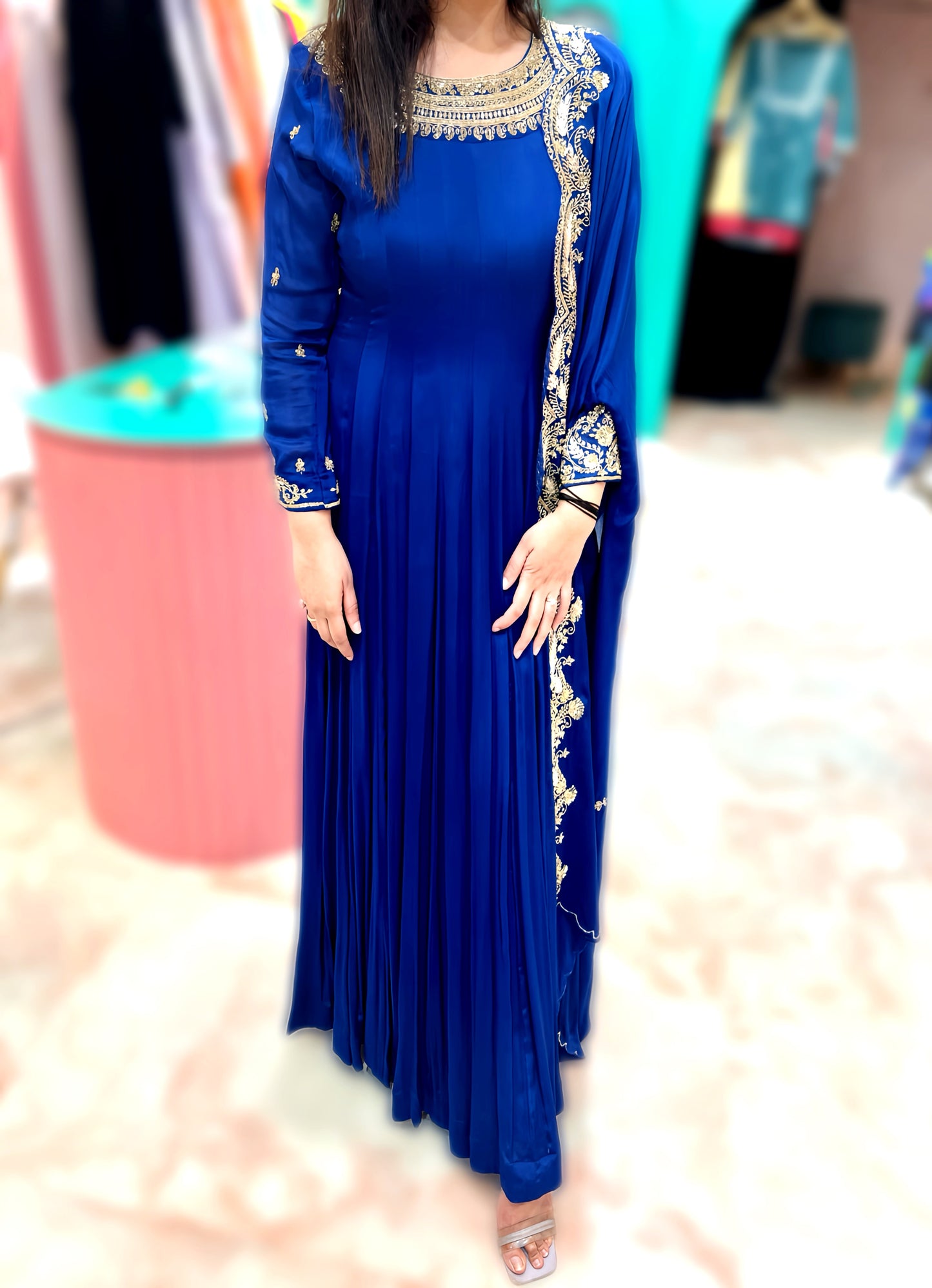 BOUTIQUE HAND EMBROIDERY OXFORD BLUE HOA0112