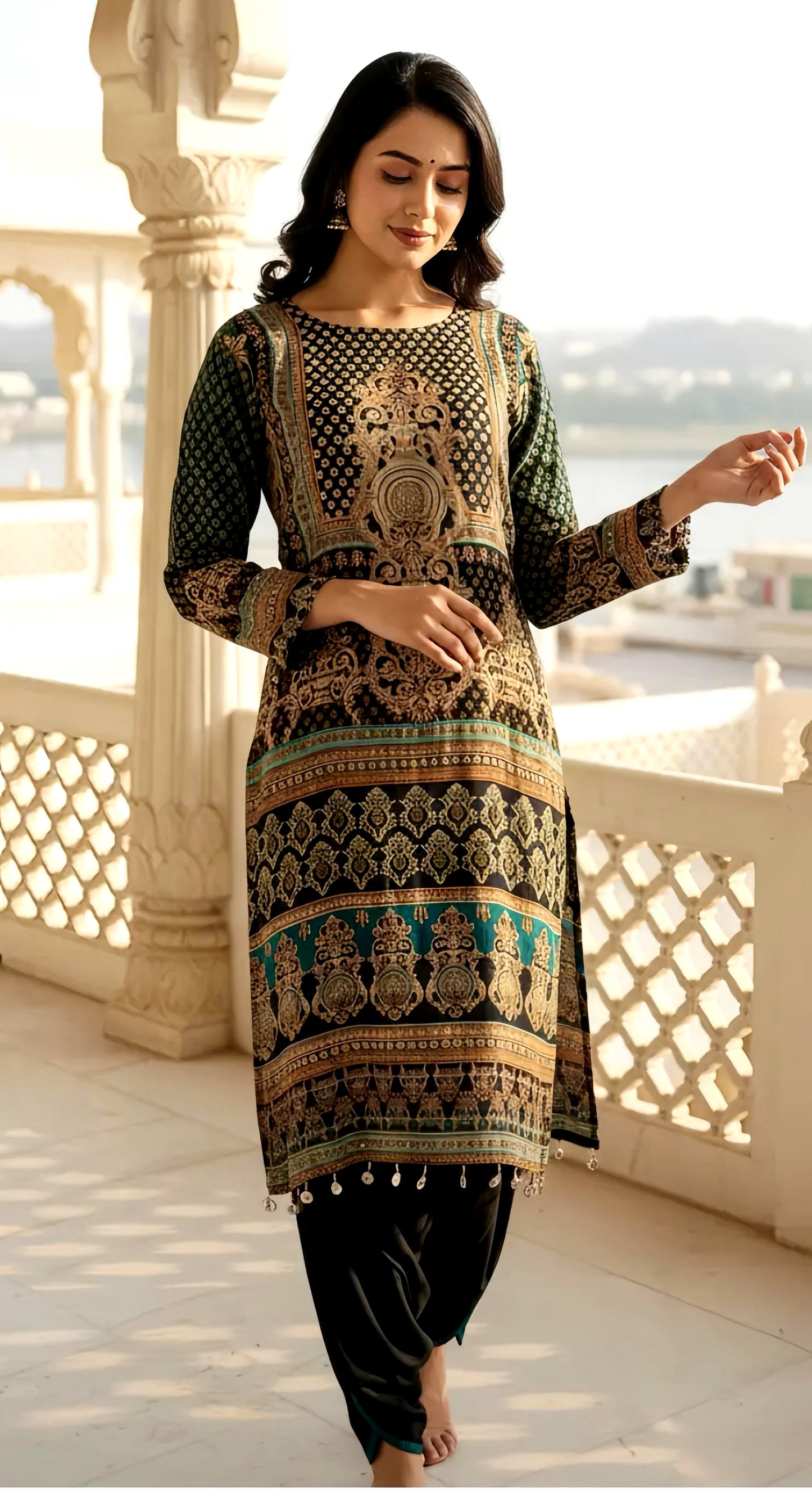 PRANSHI HANDWORK DHOTI SET two colors HOA0116