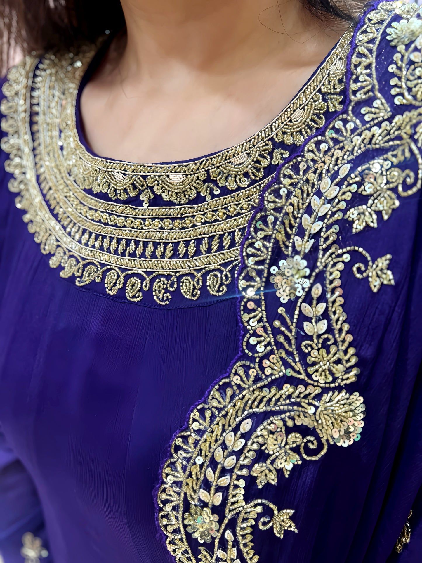 VAMIKA ROYAL PURPLE GOWN WITH HEAVY HAND EMBROIDERY HOA0115