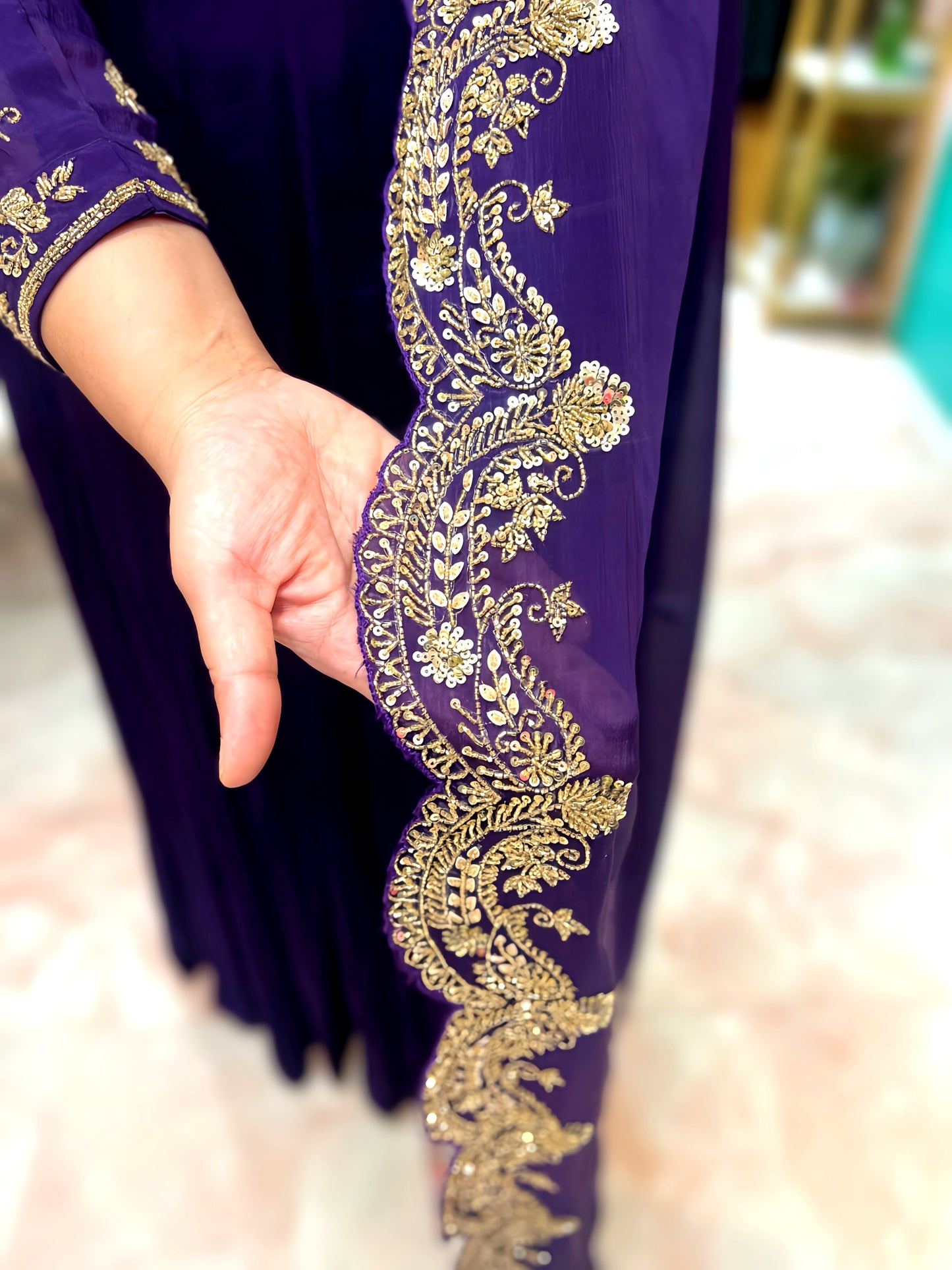 VAMIKA ROYAL PURPLE GOWN WITH HEAVY HAND EMBROIDERY HOA0115