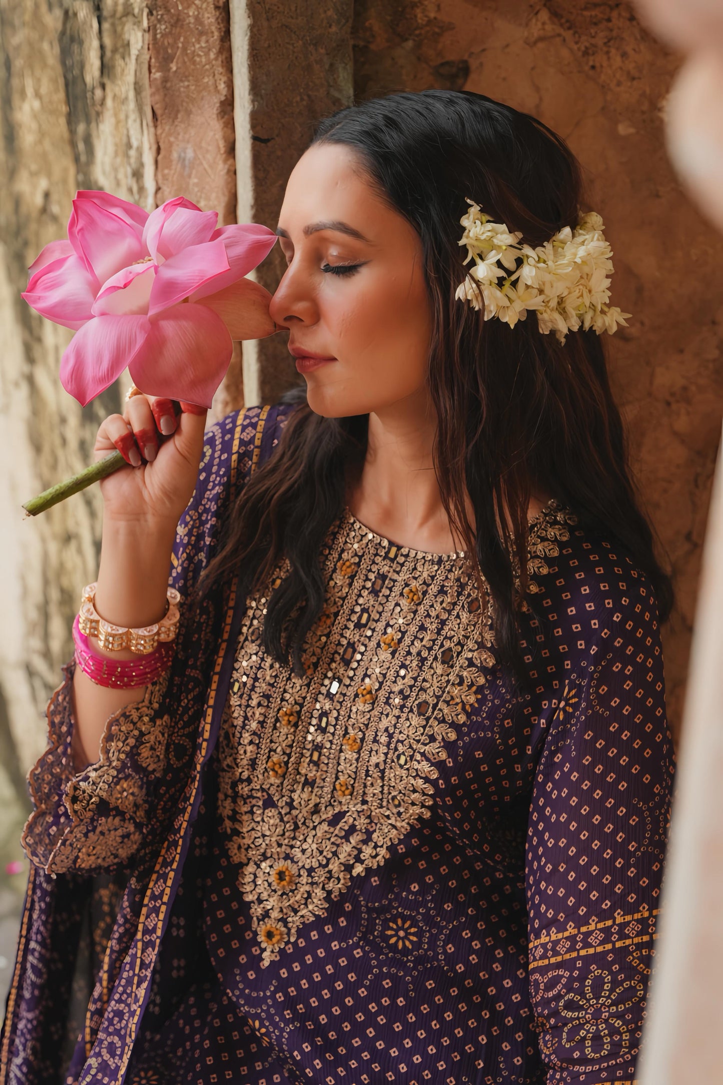 JAIPUR BANDANI LUXE DUPATTA SET HOA084