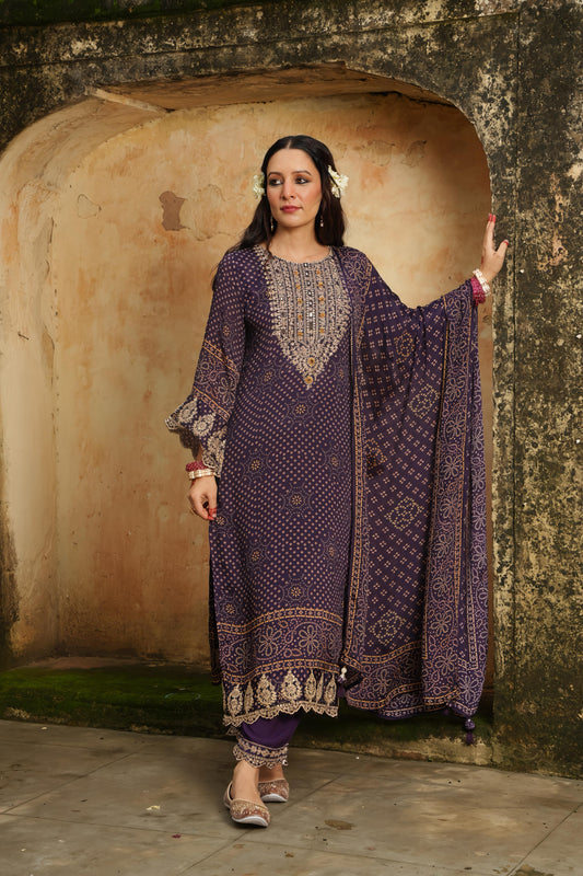 JAIPUR BANDANI LUXE DUPATTA SET HOA084