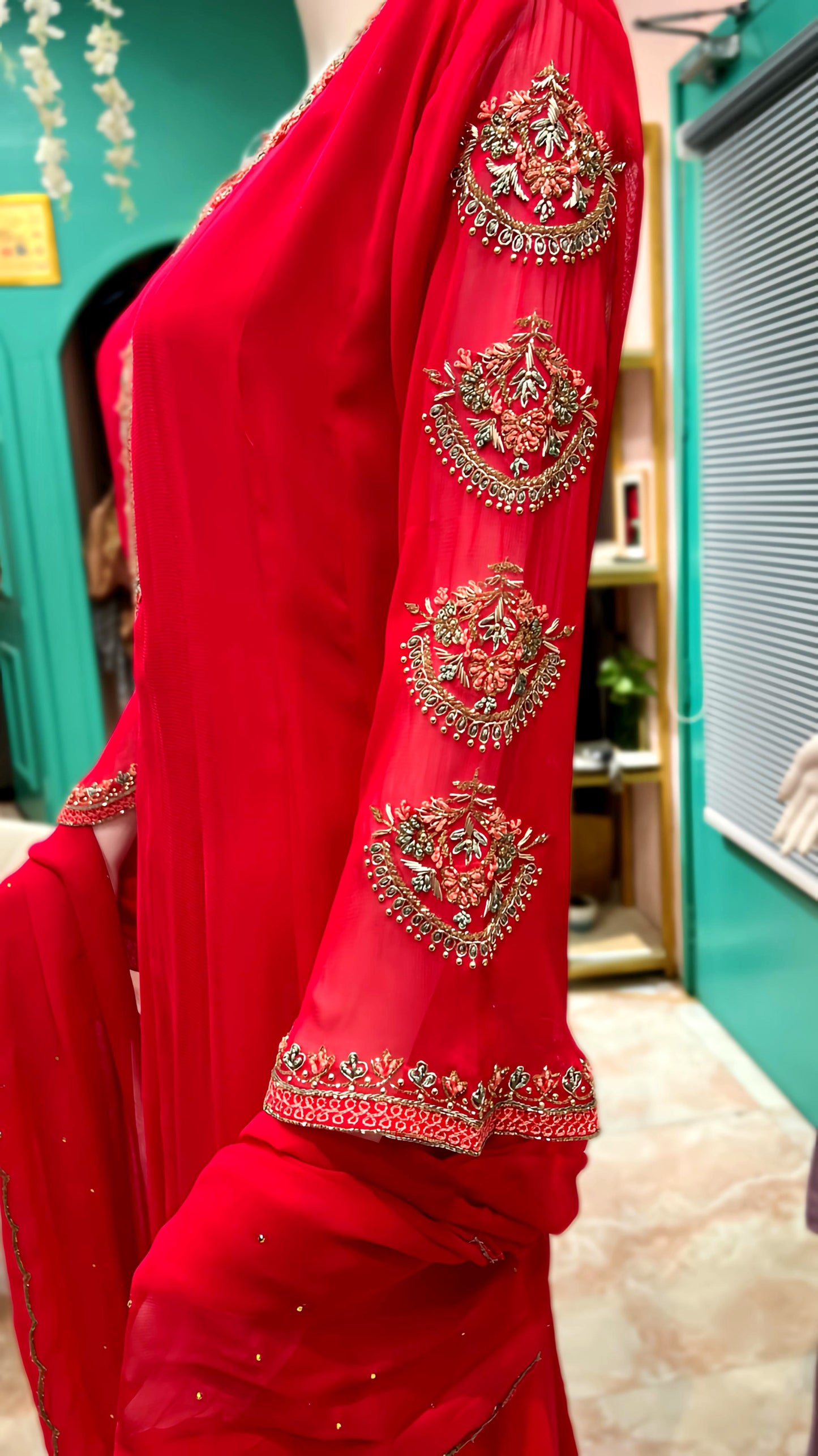 DULHAN DESIGNER HANDWORK ANARKALI HOA0155