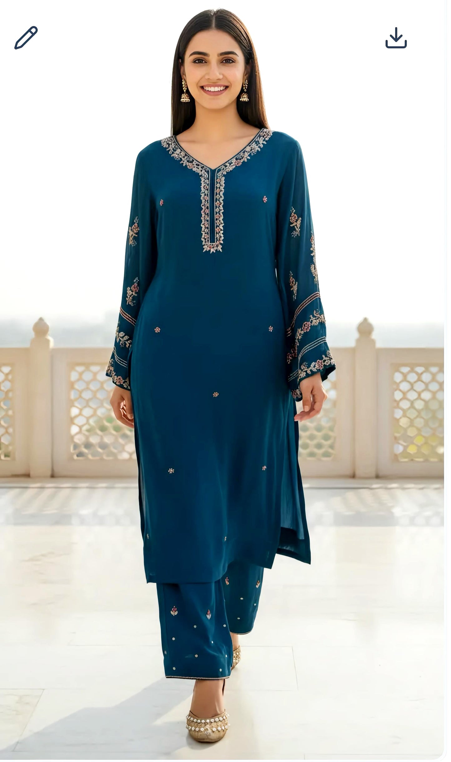 PAKISTANI BELL SLEEVES OUTFIT HOA0149