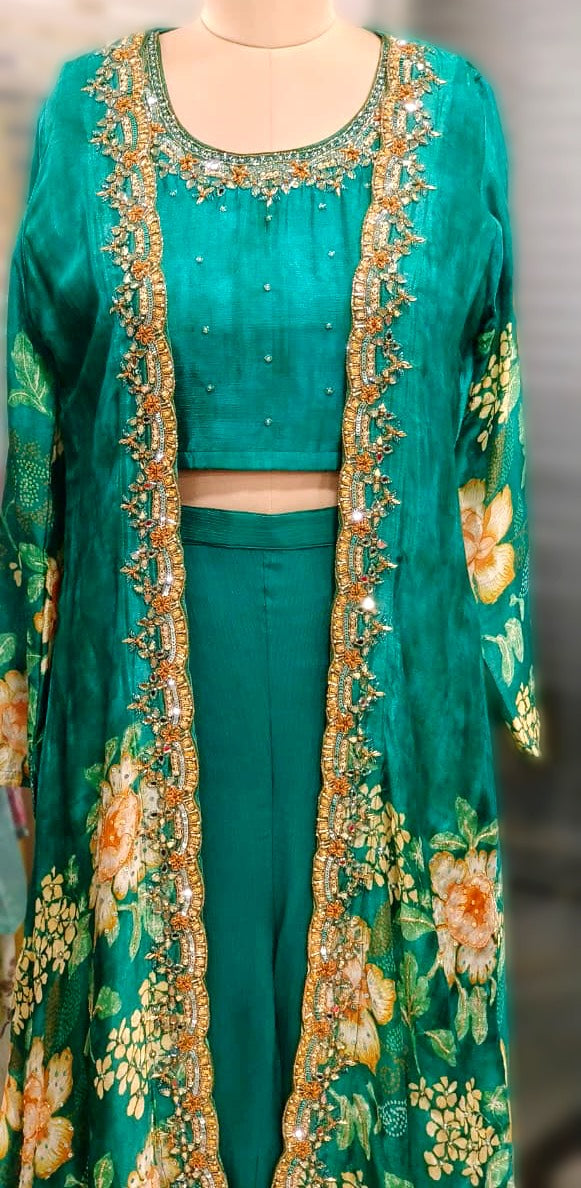 RAMA GREEN SHRUG OUTFIT HOA0120