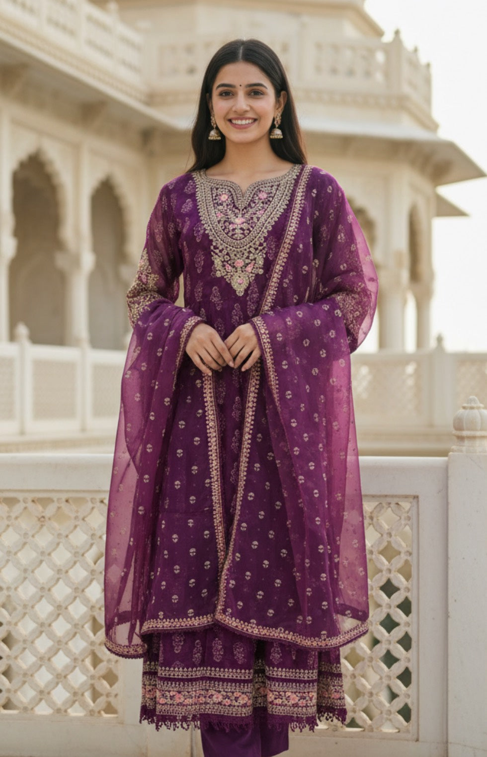 SENORITA ORGANZA ANARKALI HOA0154