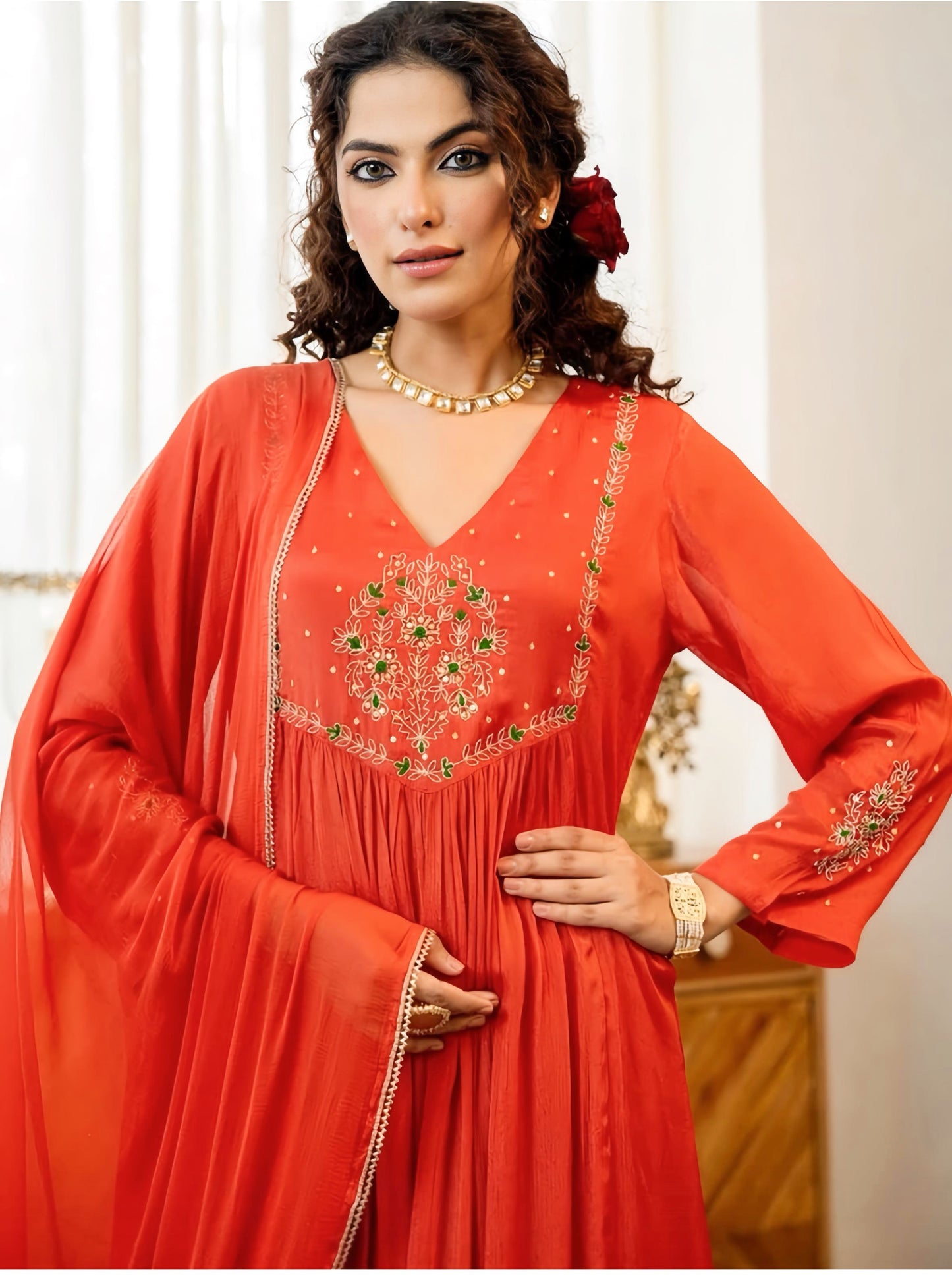MADHURI A-LINE HAND EMBROIDERED SUIT HOA092