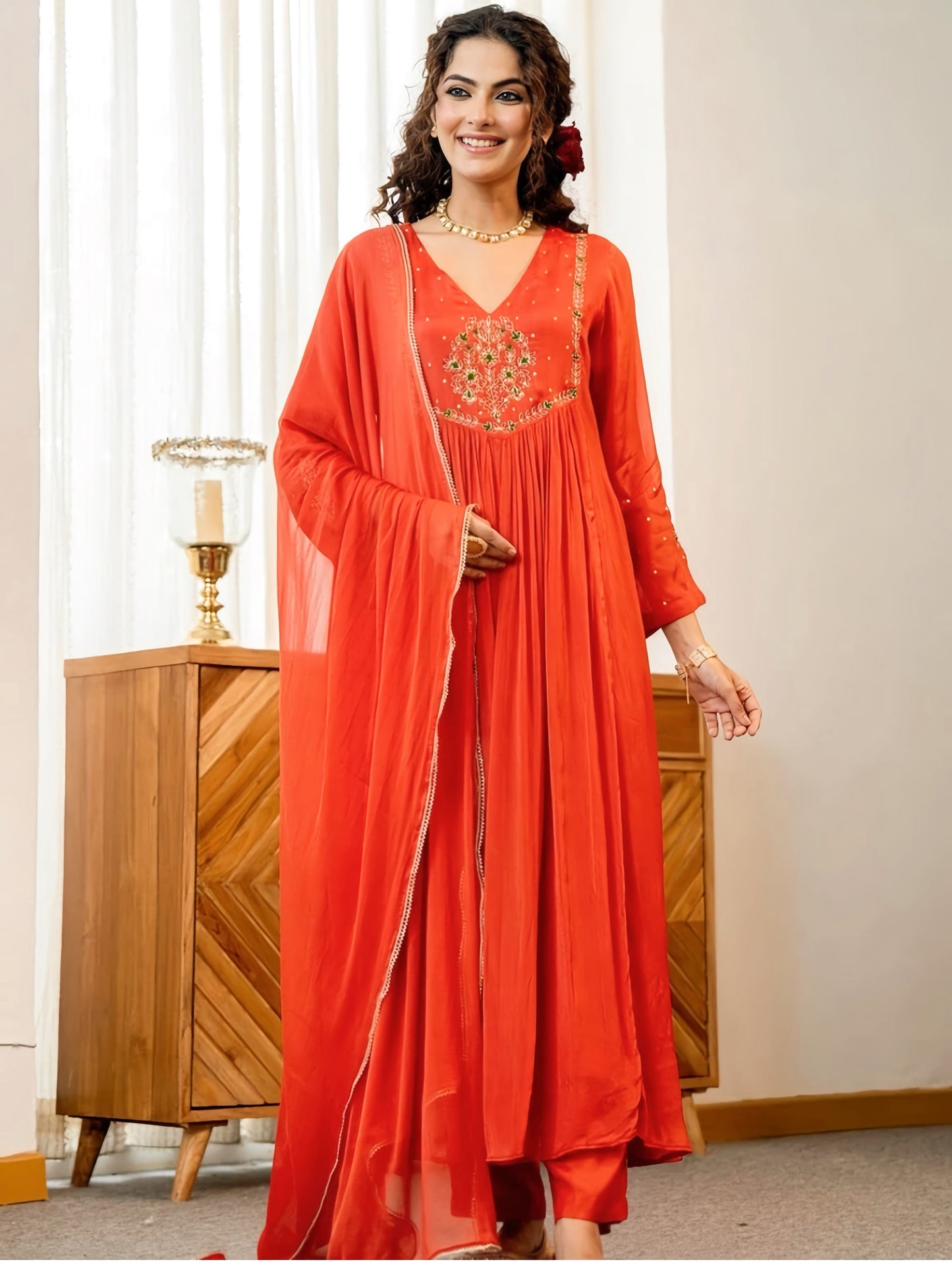 MADHURI A-LINE HAND EMBROIDERED SUIT HOA092