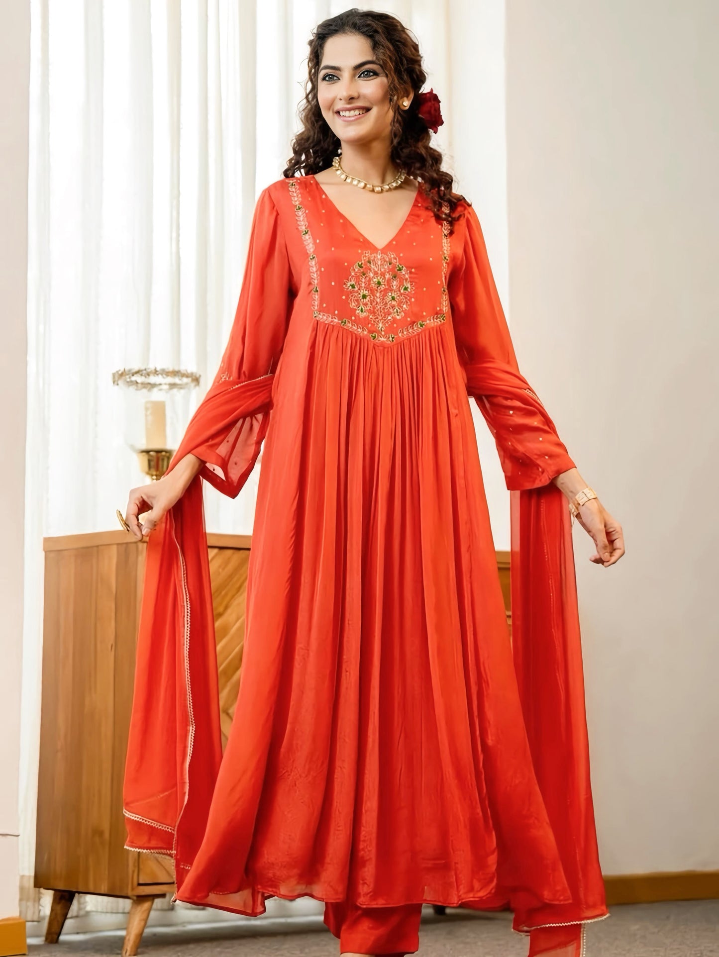 MADHURI A-LINE HAND EMBROIDERED SUIT HOA092