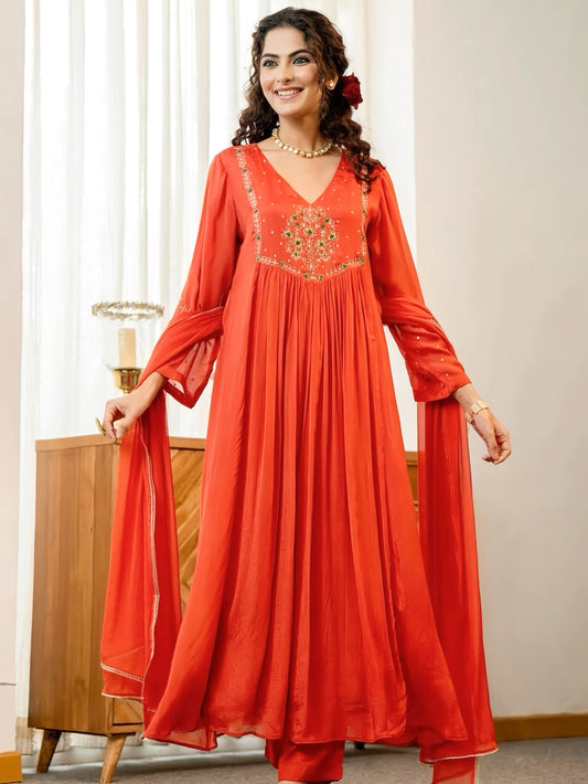 MADHURI A-LINE HAND EMBROIDERED SUIT HOA092