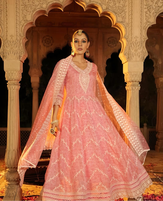 NOOR- E -ISHQ ANARKALI IN PREMIUM LIQUID ORGANZA HOA089