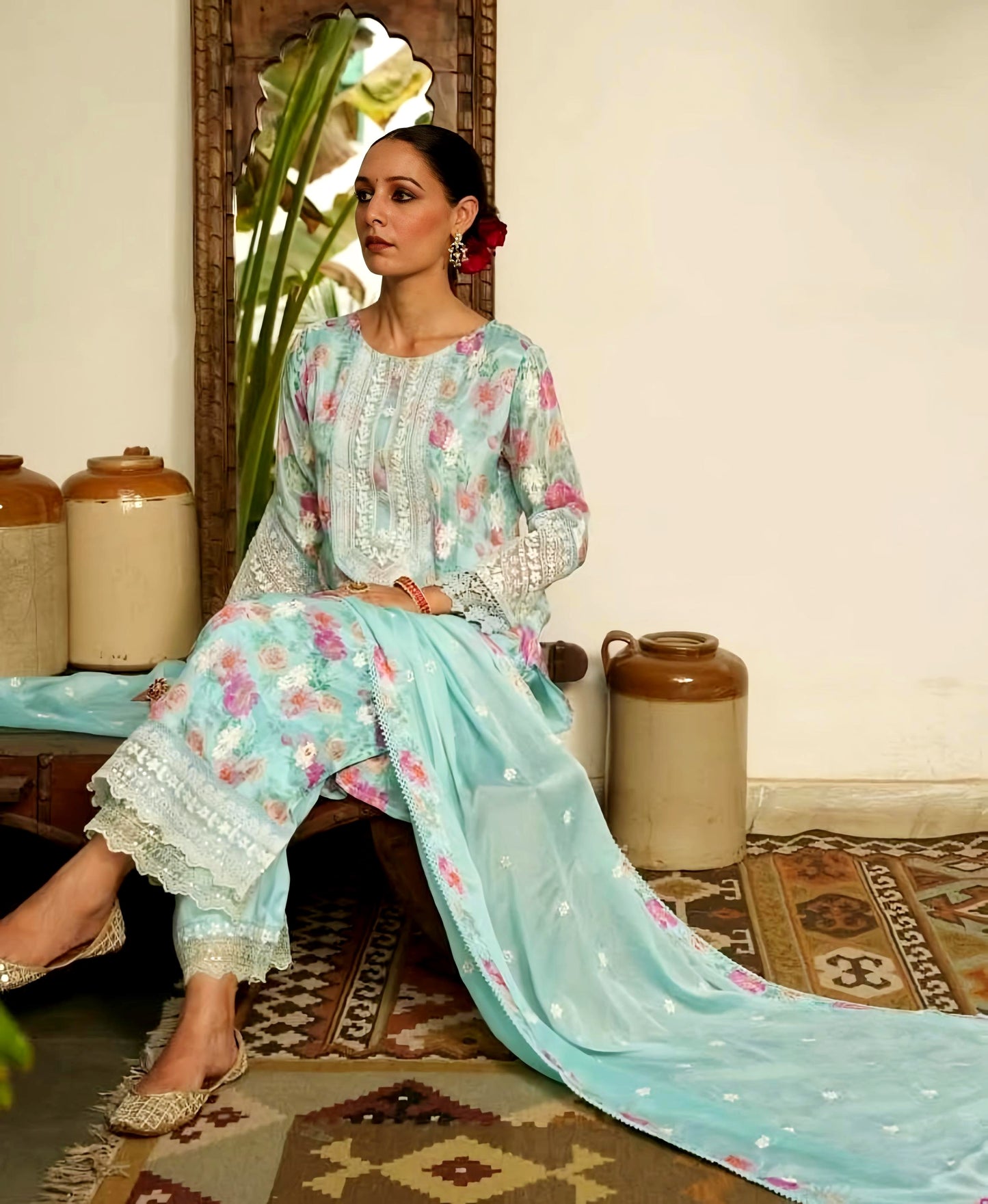 SHYNA PAKISTANI PREMIUM DUPATTA SET HOA088