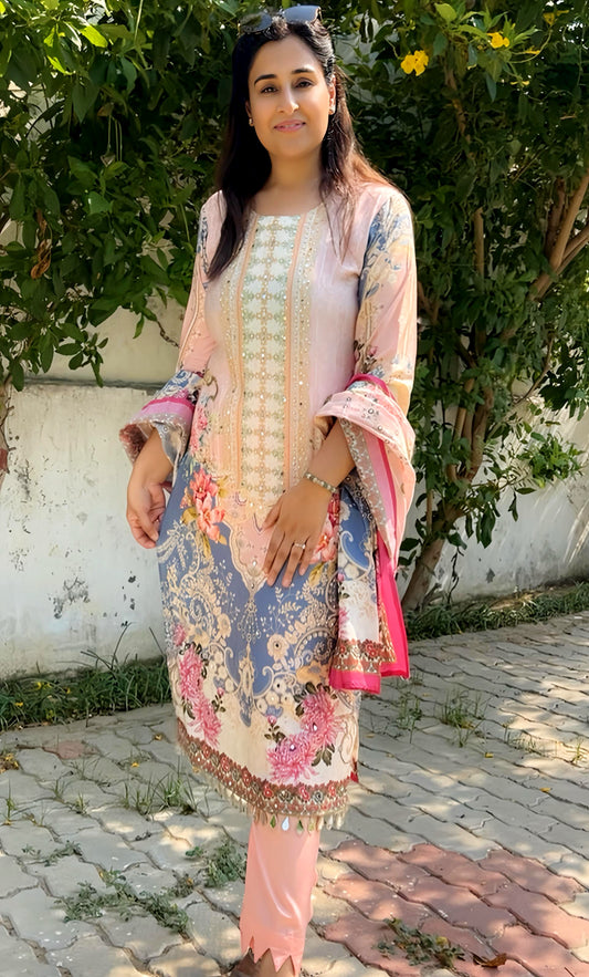 Lawn Muslin mirror suit HOA054