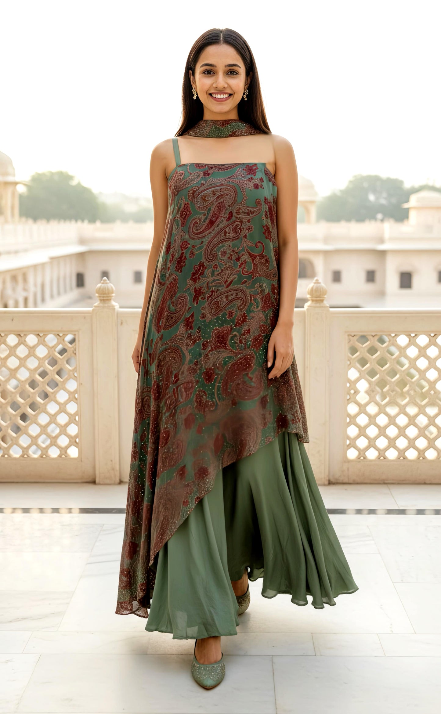 SANJANA ONE STRAP LUXE BLING OUTFIT HOA0157