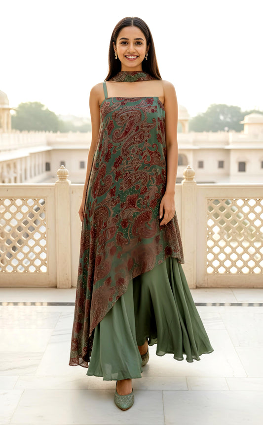 SANJANA ONE STRAP LUXE BLING OUTFIT HOA0157