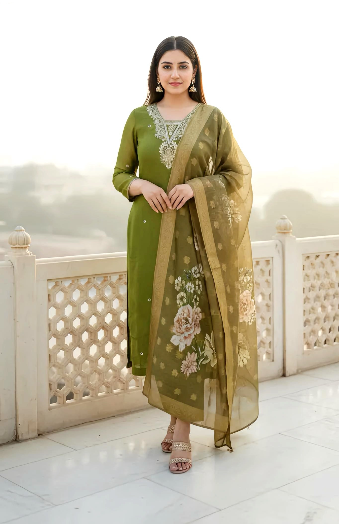 SHAGAN SHIMMER HANDEMBROIDERY SUIT HOA0140