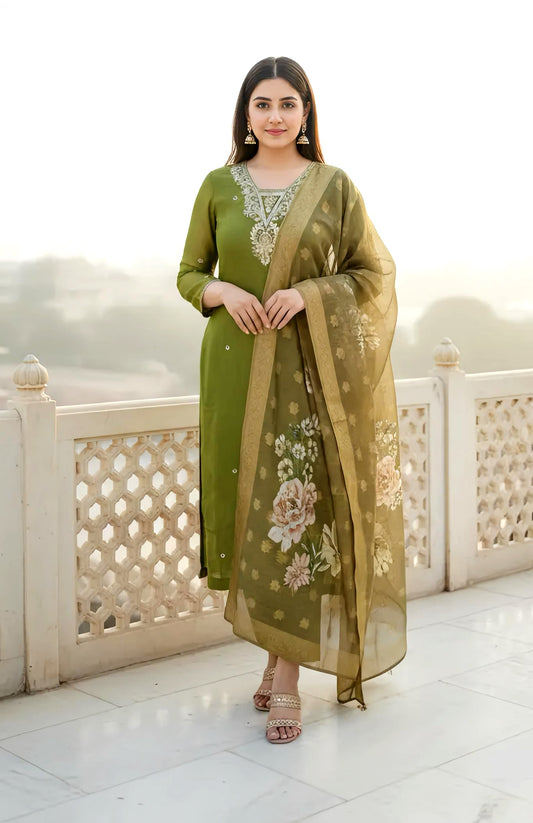 SHAGAN SHIMMER HANDEMBROIDERY SUIT HOA0140