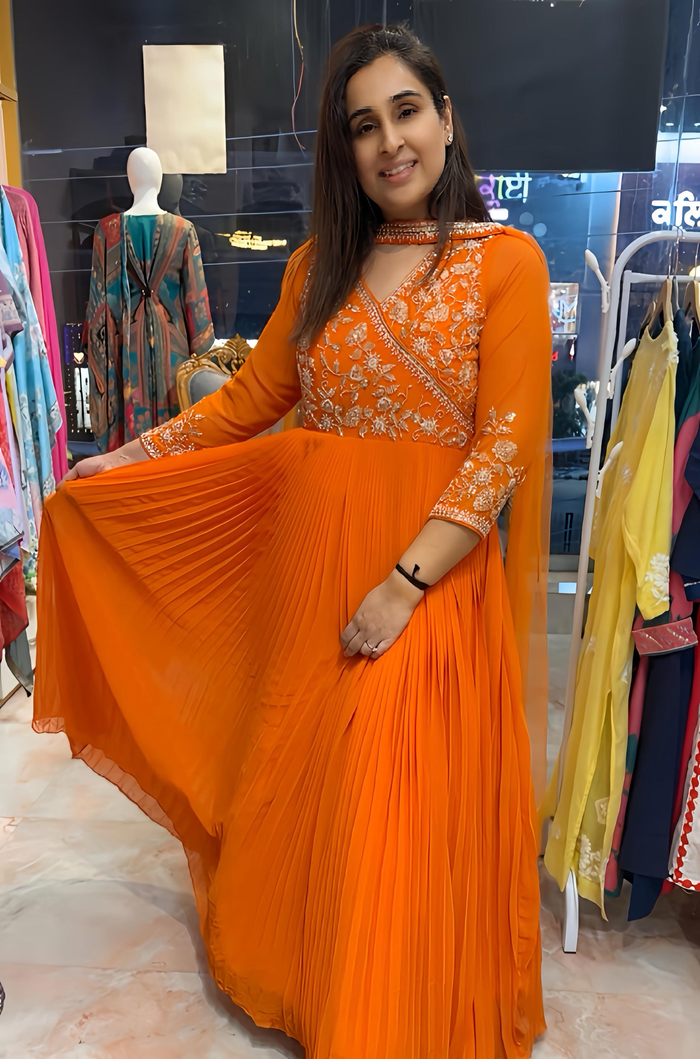 RYNA BEAUTIFUL HAND EMBROIDERED GOWN HOAO76