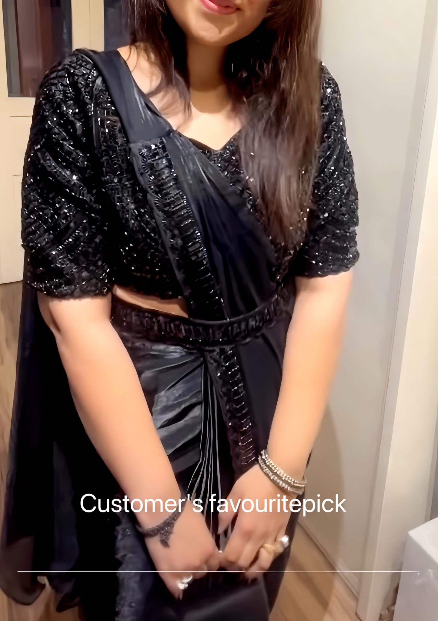 COCKTAIL READY TO WEAR PREDRAPED SAREE  HOA093