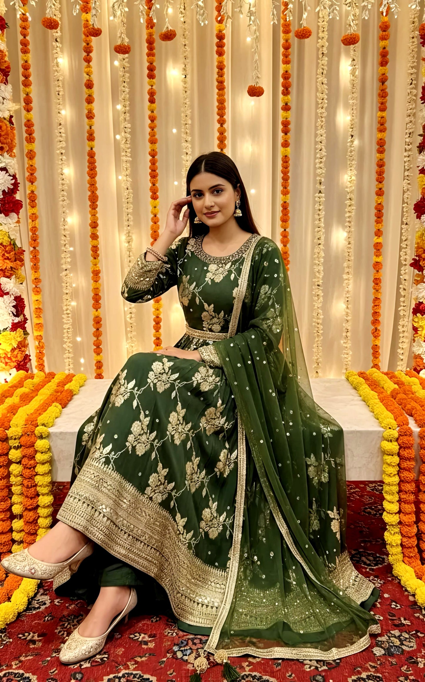 PARTYWEAR BROCADE ZARI WORK HOA0129