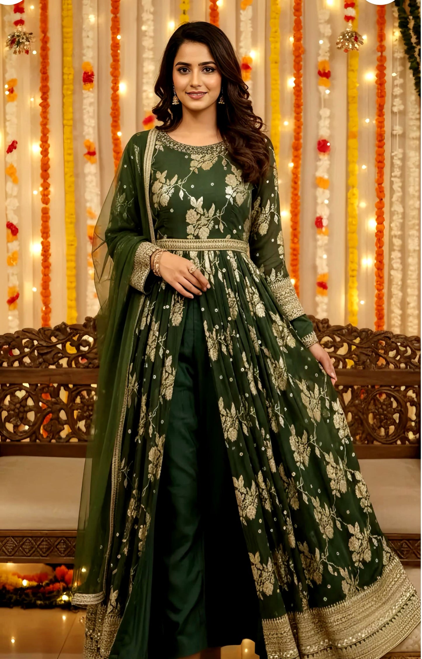 PARTYWEAR BROCADE ZARI WORK HOA0129