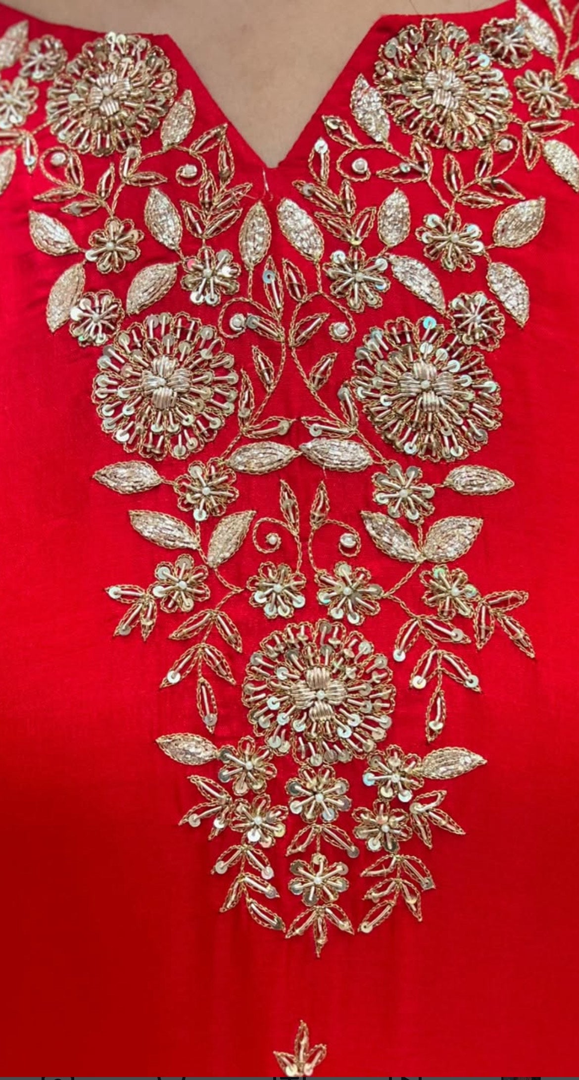 SANJANA BEAUTIFULL RED SILK SUIT HOA0126