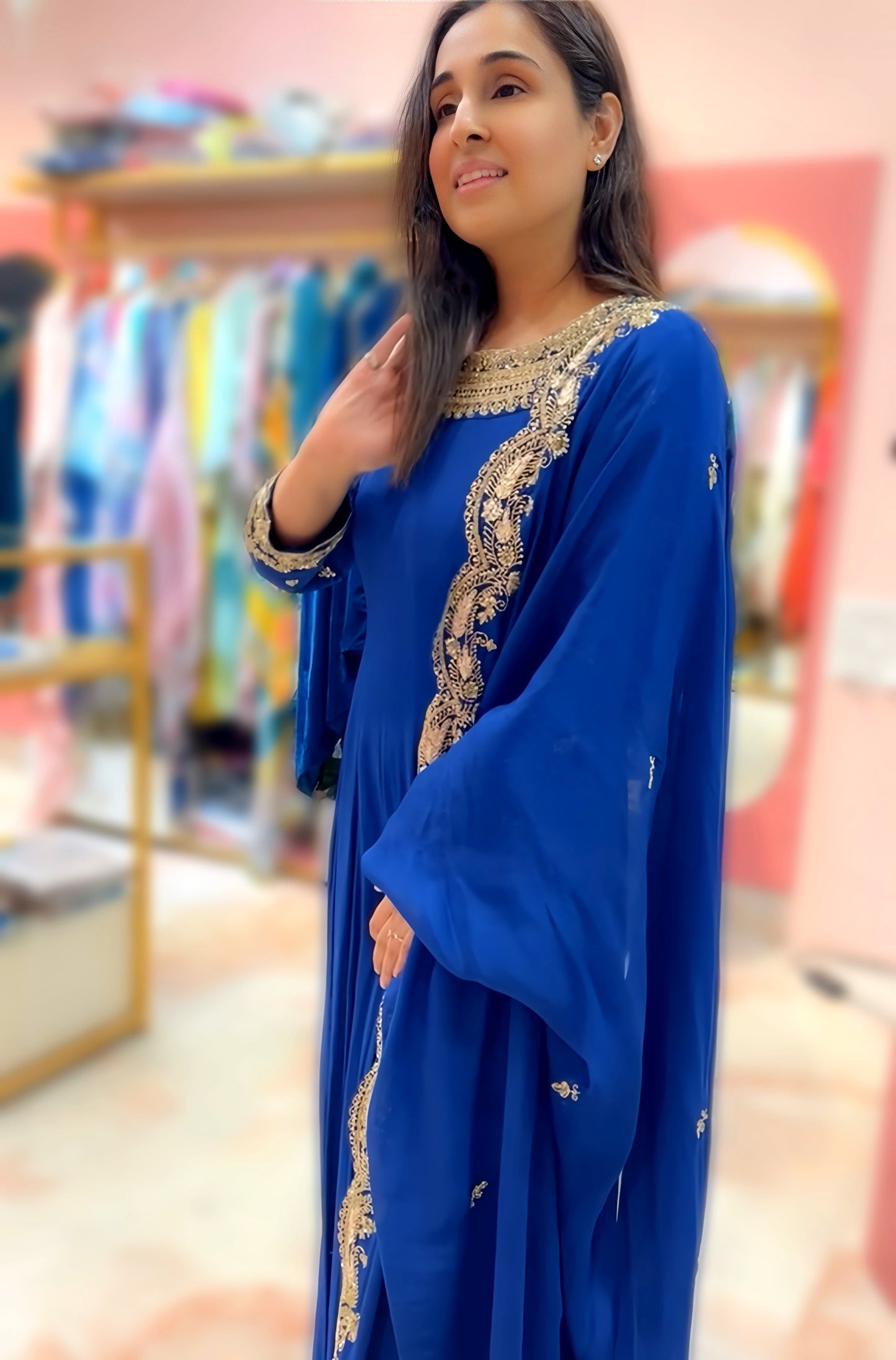 BOUTIQUE HAND EMBROIDERY OXFORD BLUE HOA0112