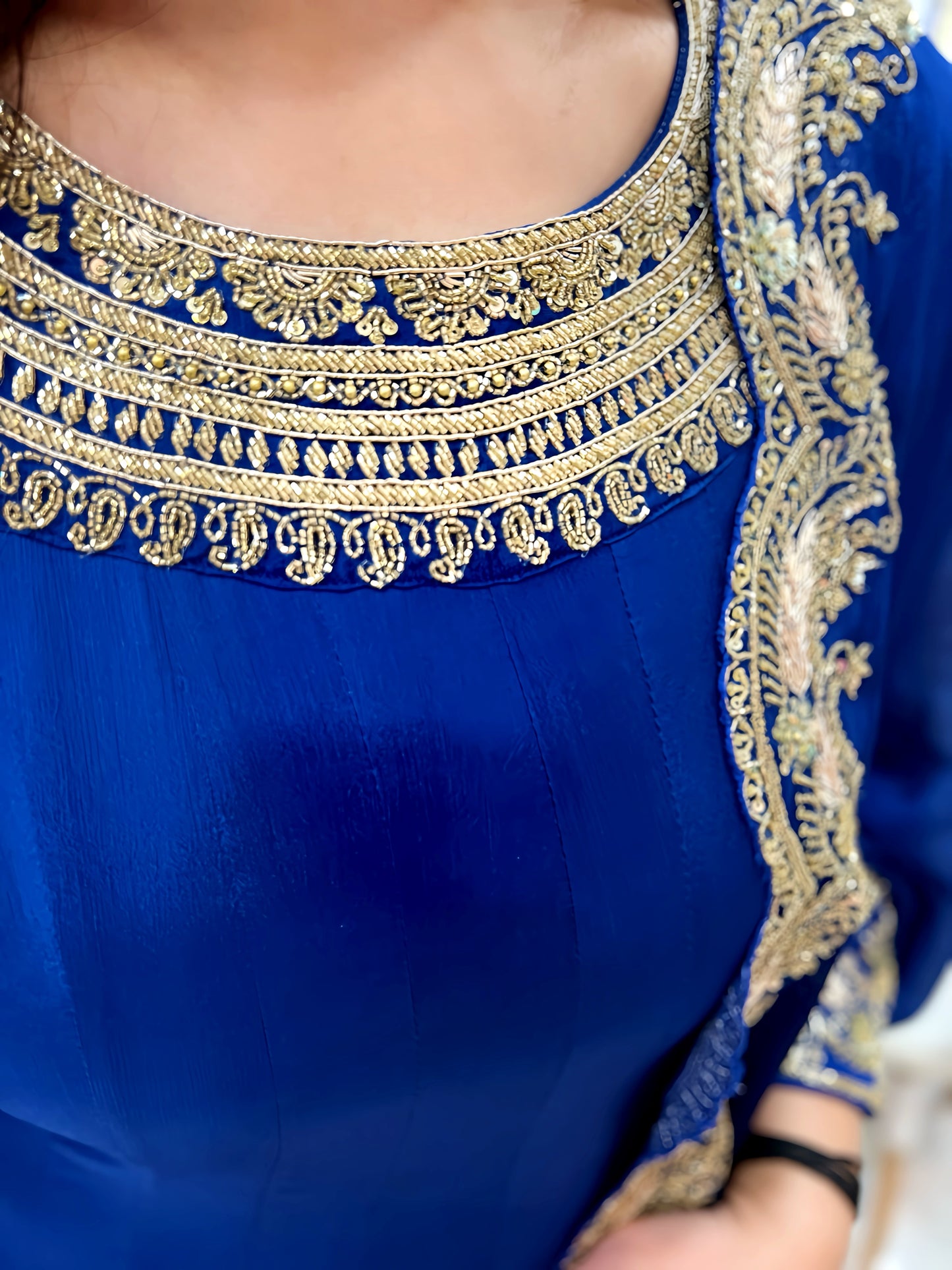 BOUTIQUE HAND EMBROIDERY OXFORD BLUE HOA0112