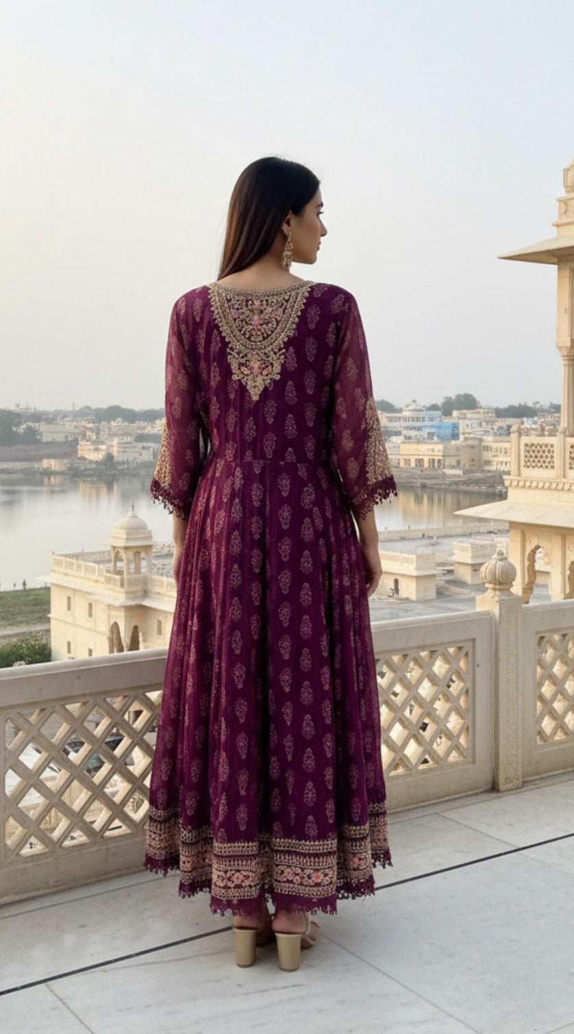 SENORITA ORGANZA ANARKALI HOA0154