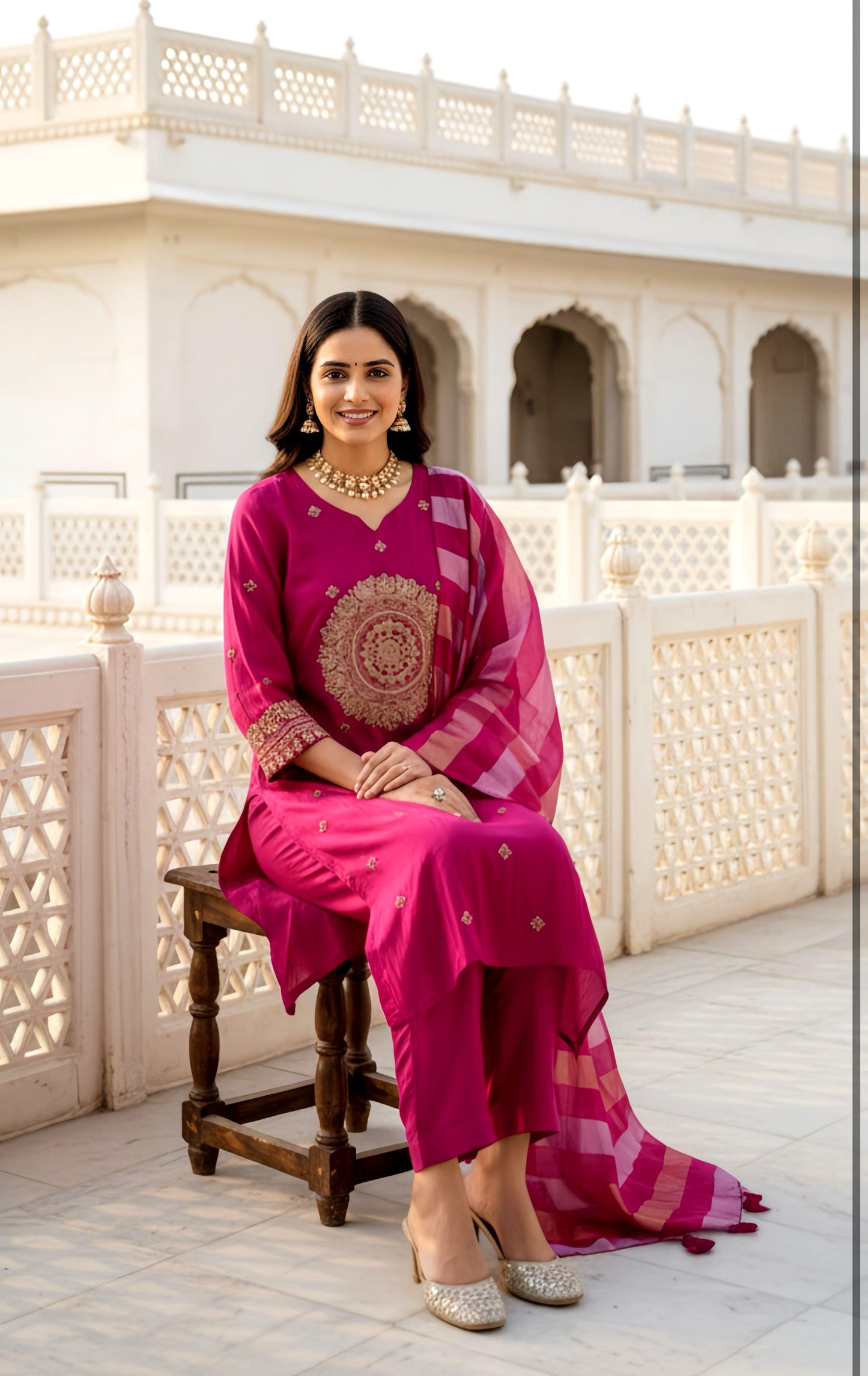 Pranshi HAND EMBROIDERY A LINE HOA0138