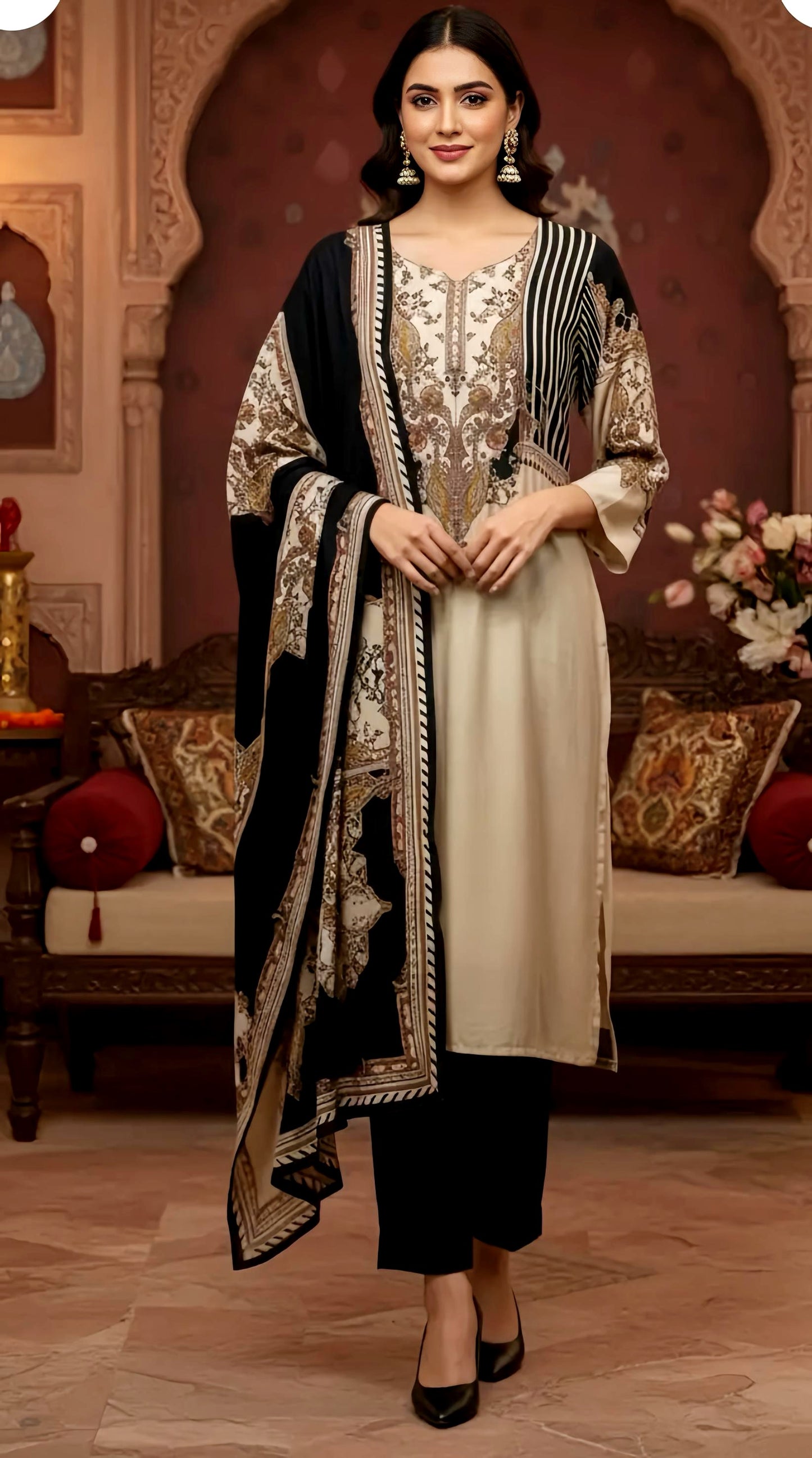 SEERAT PAKISTANI MUSLIN SUIT HOA0132