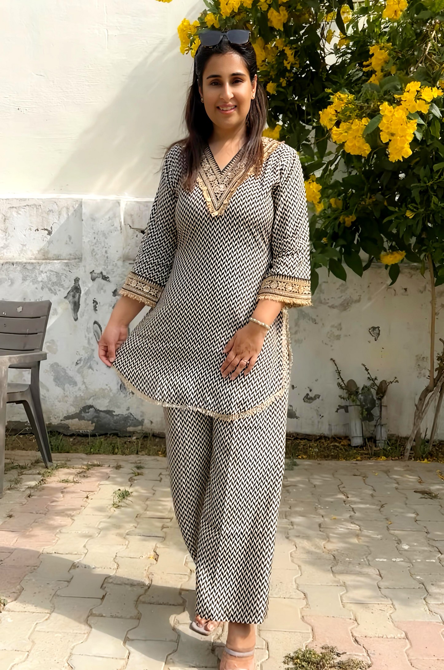 Stunning Co-Ord Set With Kiran Work HOA018