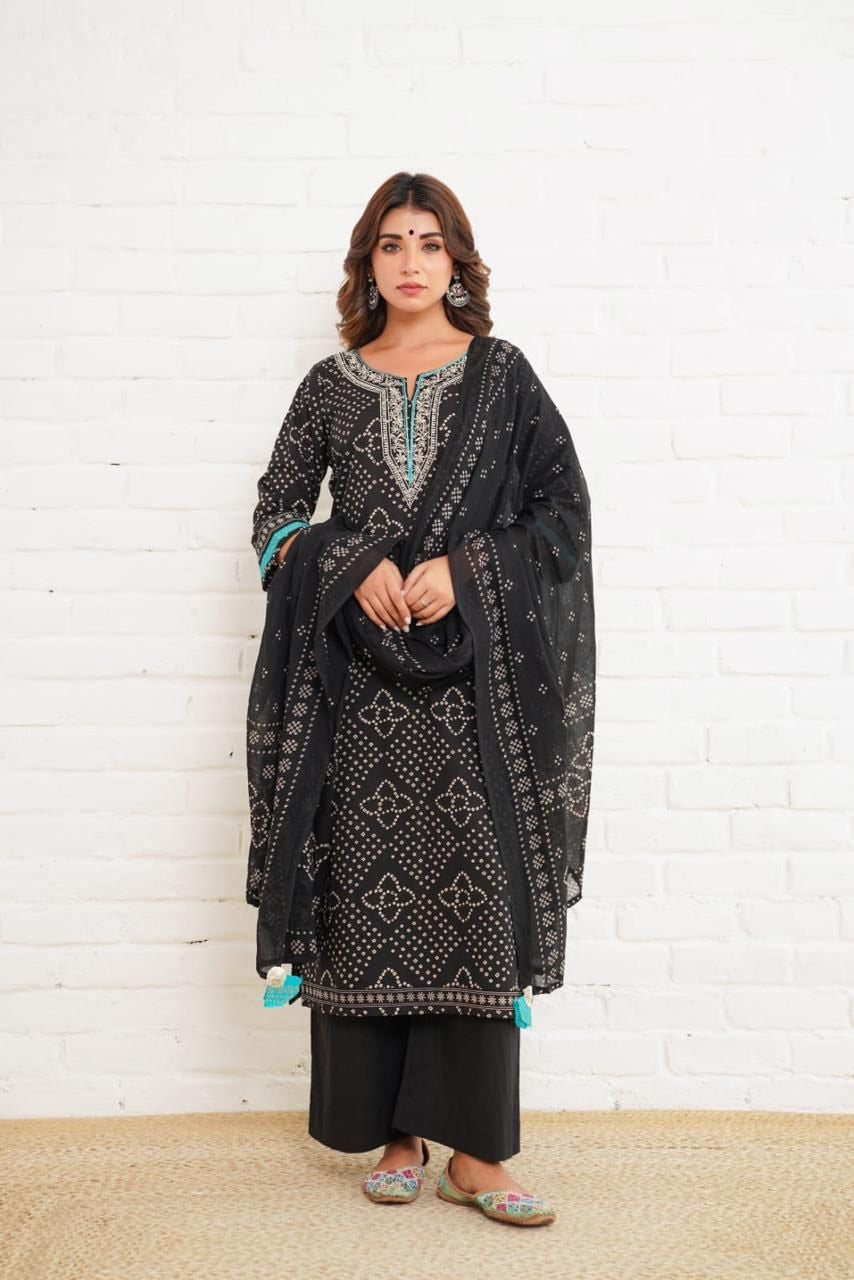 BANDANI MUL COTTON DUPATTA SET HOA077