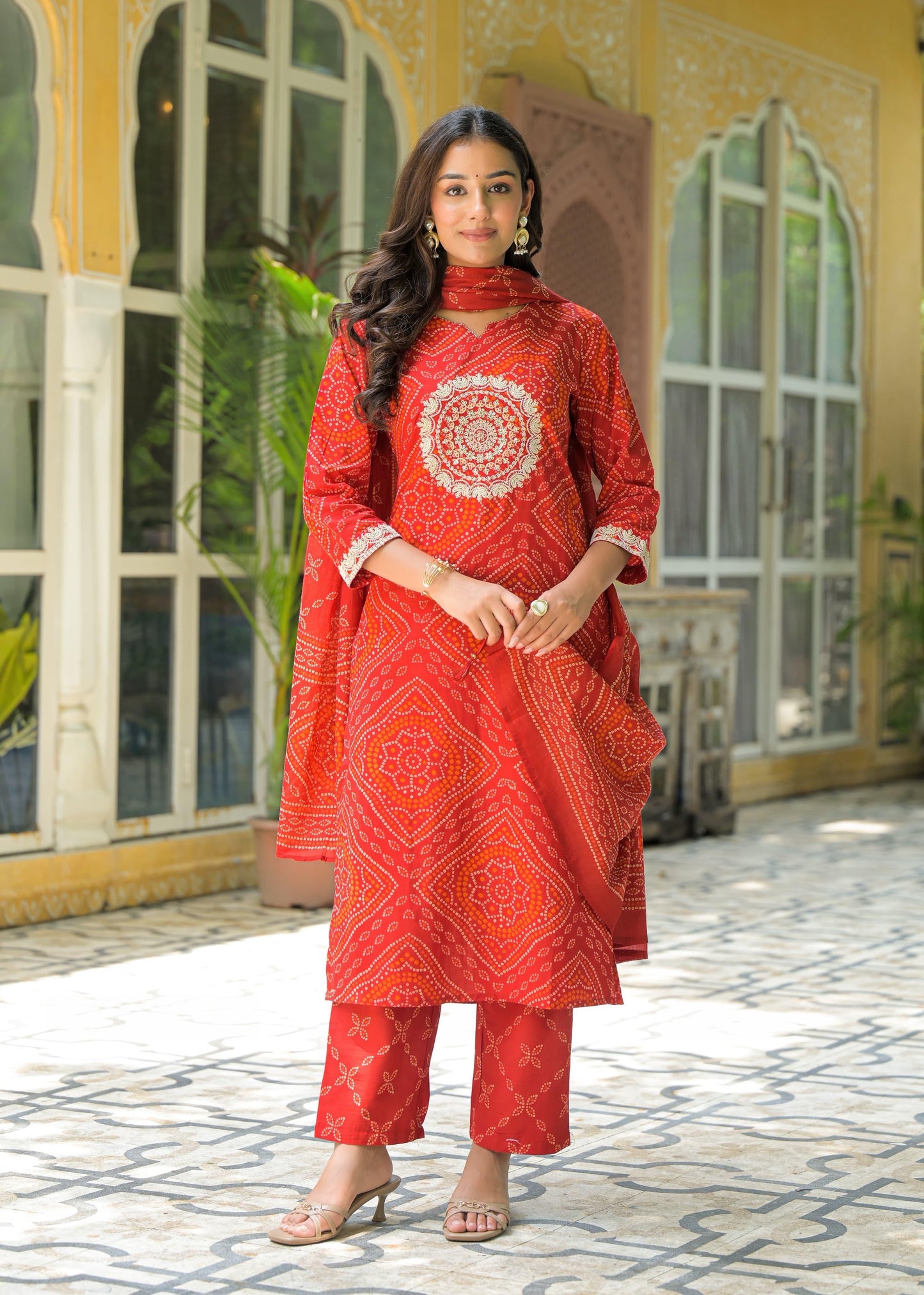 SHYNA TRADITIONAL BANDANI DUPTTA SET HOA075