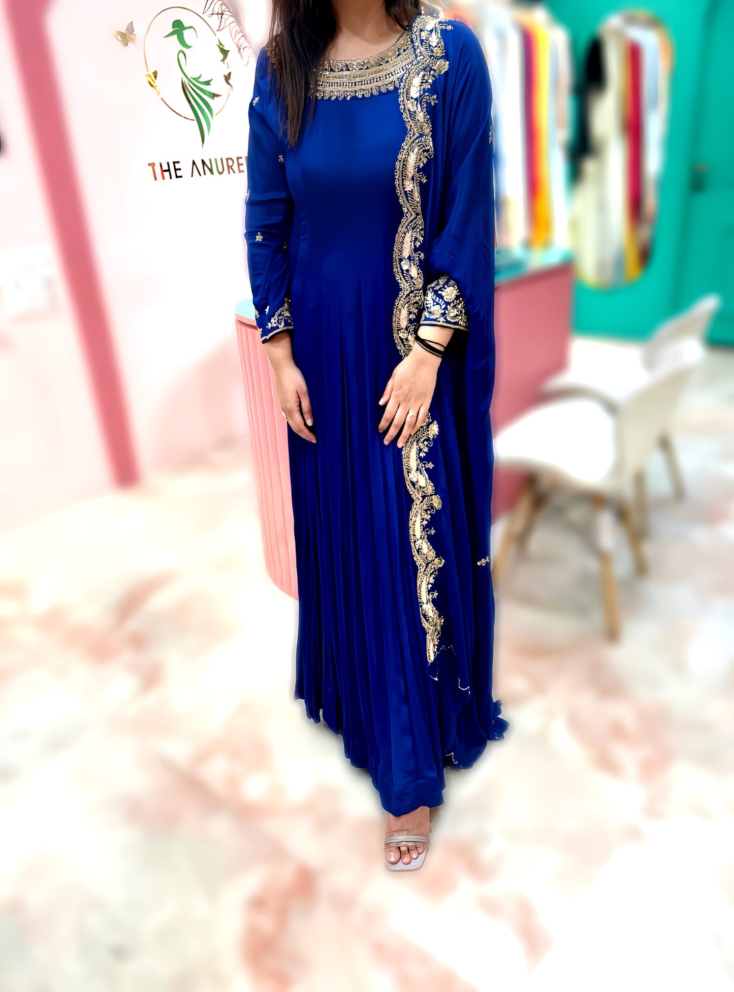 BOUTIQUE HAND EMBROIDERY OXFORD BLUE HOA0112